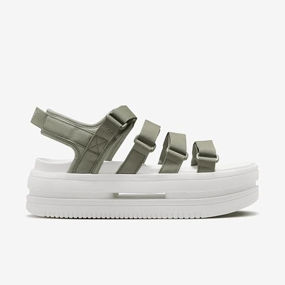 Nike Icon Classic Platform Sandal Size 11 Army/Jade Horizon Strappy DH0224-301
